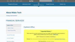 
Cashier's Office | Wake Technical Community College  
