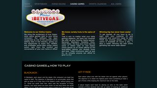 
                            5. Casino Games - All Sports Wagering, Horse Racing and Full ... - 1betvegas Login