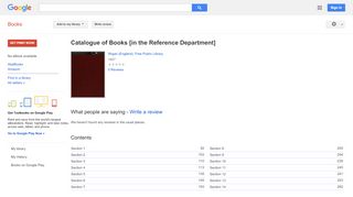 
                            9. Catalogue of Books [in the Reference Department] - Ealing Central Library Portal