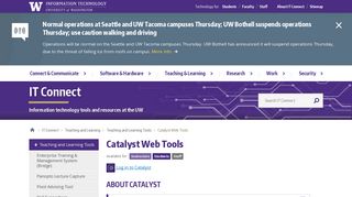 
                            7. Catalyst Web Tools | IT Connect - UW IT Connect - University ... - Uw Catalyst Tools Portal
