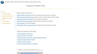 
                            8. Catalyst's Portfolio Tool - Uw Catalyst Tools Portal