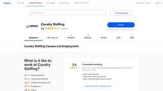 
                            2. Cavalry Staffing Careers and Employment | Indeed.com - Cavalry Staffing Portal