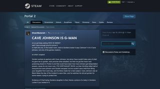 
                            3. CAVE JOHNSON IS G-MAN :: Portal 2 General Discussions - Portal 2 Gman
