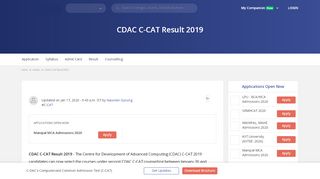 
                            7. CDAC C-CAT Result & Rank 2019 (Declared) - Check Result ... - Cdac Candidate Portal