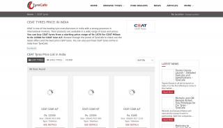CEAT Tyres Price in India, Specs, Warranty & Reviews | TyreCafe - Ceat Dealer Portal