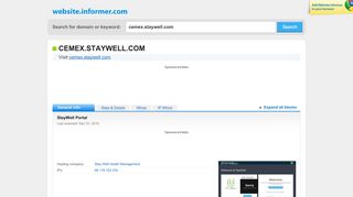 
                            6. cemex.staywell.com at WI. StayWell Portal - Website Informer - Cemex Staywell Login