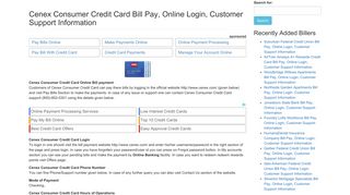 
Cenex Consumer Credit Card Bill Pay, Online Login ...  
