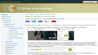 
Cengage Brain Student Resources Access Instructions
