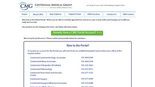 
                            5. Centennial Medical Group-Patient Portal - Umpqua Patient Portal