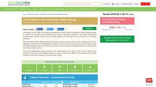
                            7. Central Bank of India implements HRMS package - MoneyWorks4me - Cent Swa Darpan Login