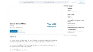 
                            6. Central Bank of Utah | LinkedIn - Cbutah Portal