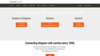 
                            5. Central Dispatch | The Auto Industry's Vehicle Transport Marketplace - Transporter Portal Login