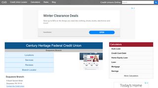 
                            6. Century Heritage Federal Credit Union - Duquesne, PA at 9 ... - Century Heritage Federal Credit Union Portal