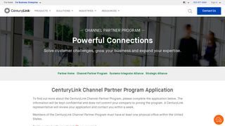 CenturyLink Channel Alliance Application | CenturyLink - Centurylink Channel Alliance Portal