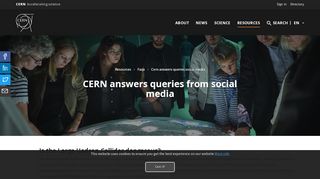 
                            1. CERN answers queries from social media | CERN - Cern Shiva Portal