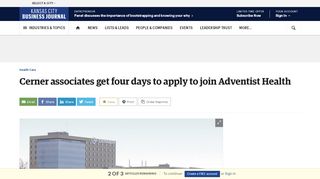 
                            6. Cerner associates get four days to apply to join Adventist Health - Cerner Associate Portal