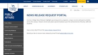 
                            4. Cerritos College - News Release Request Portal - Cerritos College Portal