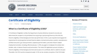 
                            2. Certificate of Eligibility | State of California - Department of ... - Cfars Login