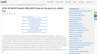 
                            8. CFW AP MLHP Result 2019-2020 Date at cfw.ap.nic.in, Merit ... - Cfw Ap Nic In Portal