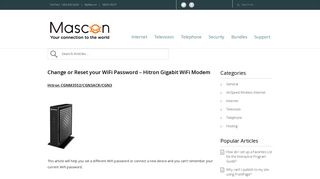 
Change or Reset your WiFi Password - Hitron ... - Mascon  

