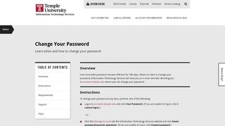 
                            5. Change Your Password | Temple ITS - Learn Temple Edu Portal