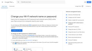 
                            5. Change your Wi-Fi network name or password - Google Fiber ... - Cherrinet Login