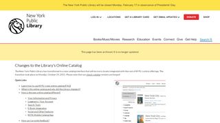 
                            6. Changes to the Library's Online Catalog | The New York ... - Nypl Portal Bibliocommons