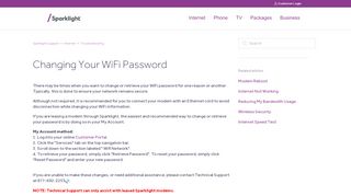 
                            6. Changing Your WiFi Password – Sparklight Support - Cable One Router Portal