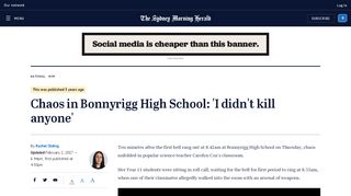 
                            5. Chaos in Bonnyrigg High School: 'I didn't kill anyone' - Bonnyrigg High School Sentral Login