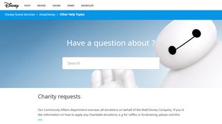 
                            4. Charity requests – Disney Guest Services - Disney Donation Request Portal
