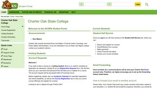 
                            1. Charter Oak State College: Home Page - Charter Oak State College Acorn Portal