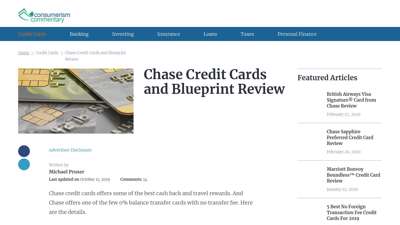 Chase Credit Cards and Blueprint Review - Consumerism ...