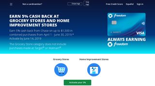 
                            8. Chase Freedom: Cash Back Credit Card | Chase.com - Home Depot Fuel Rewards Portal