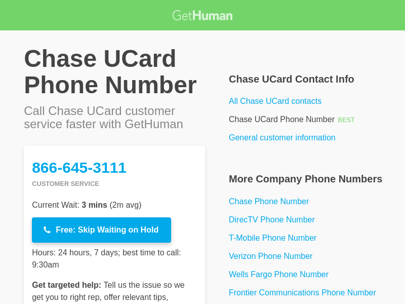 Chase UCard Phone Number  Call Now & Skip the Wait
