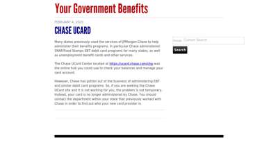 Chase UCard  Your Government Benefits – Food Stamps ...