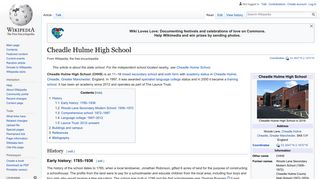
                            7. Cheadle Hulme High School - Wikipedia - Cheadle Hulme High School Moodle Portal