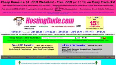 Cheap Domain Names  $1 Website with free .COM