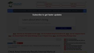 Check Anna University Results/Internal Marks at coe1 ... - Coe2 Annauniv Edu Student Portal