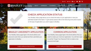 
                            1. Check Application Status - Bradley University - Bradley University Application Portal