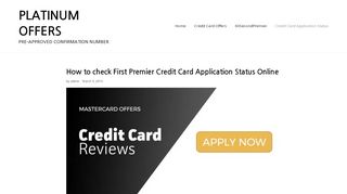 
 Check First Premier Credit Card Application Status: Things I ...  

