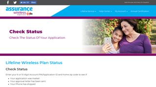 
                            3. Check Lifeline Application Status | Assurance Wireless - Assurance Wireless Portal Page