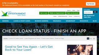
                            8. Check Loan Status - Finish an App | First Entertainment Credit ... - First Entertainment Portal