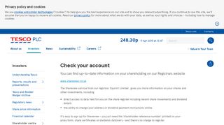 
                            2. Check your account - Buying and selling shares ... - Tesco PLC - Tesco Shares Login