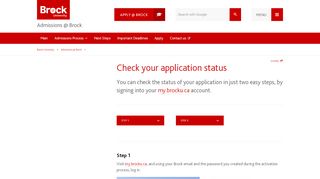 
Check your application status - Brock University  
