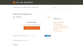 
                            5. Check your Full Sail student email – Technical Support Center - Full Sail Outlook Login