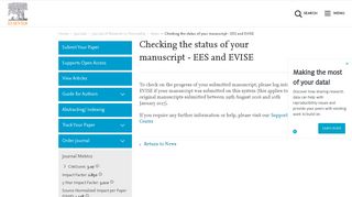 
                            6. Checking the status of your manuscript - EES and EVISE ... - Evise Author Login