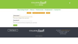 
                            4. Chef Sign In - College Fresh - Freshnet Portal