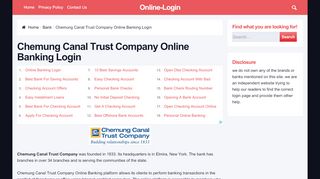 
                            8. Chemung Canal Trust Company Online Banking Login ... - Chemung Canal Trust Portal