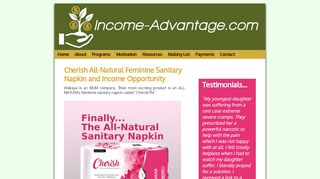 Cherish All-Natural Feminine Sanitary Napkin and Income ...