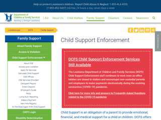 Child Support Enforcement - Louisiana DCFS